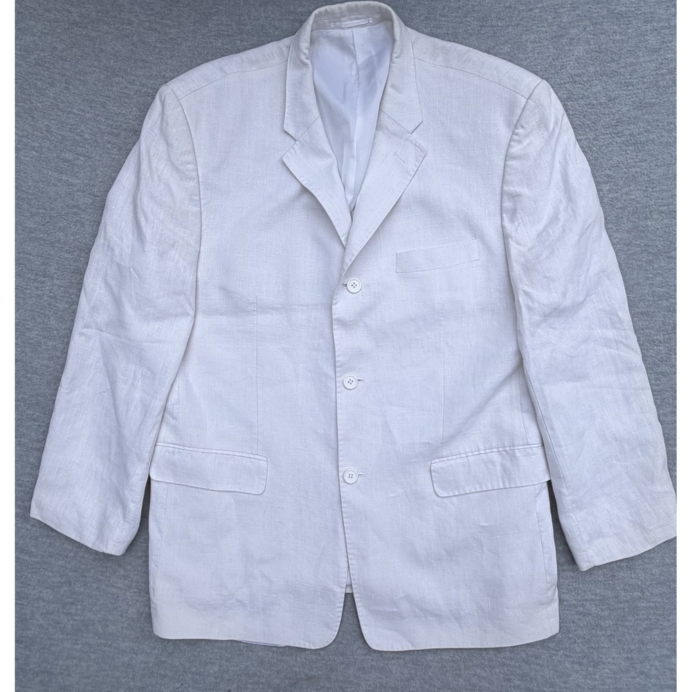 Inserch Collezione Uomo White Linen Sport Coat Resort Casual Beachmen 42R Paris